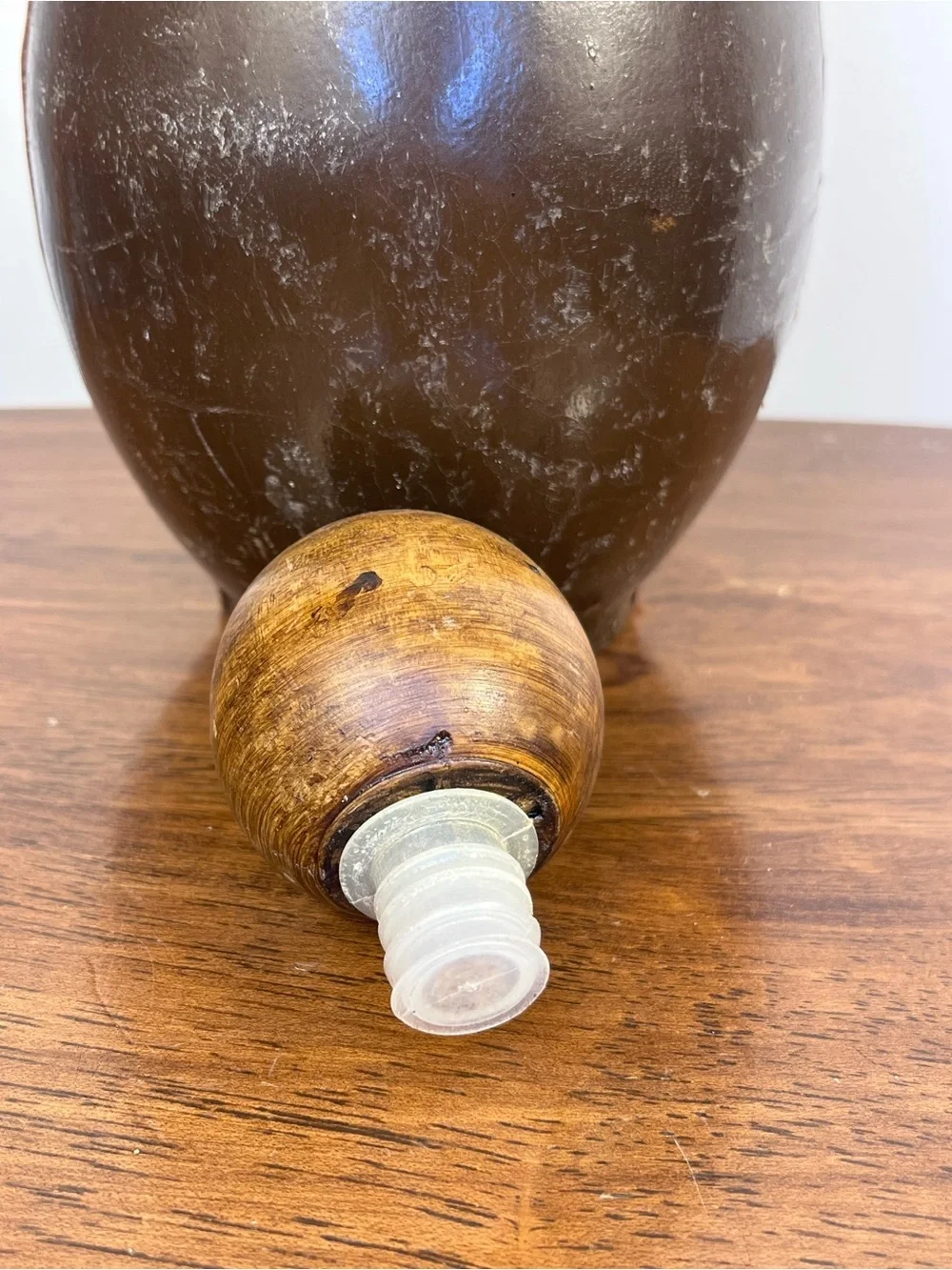 Florence‎ Italy Fausto Corduri Leather Wrapped Decanter Bottle Grapes Vintage